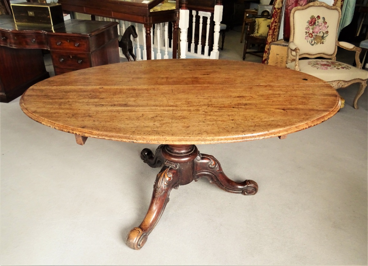 	Walnut Oval Dining Table circa 1840